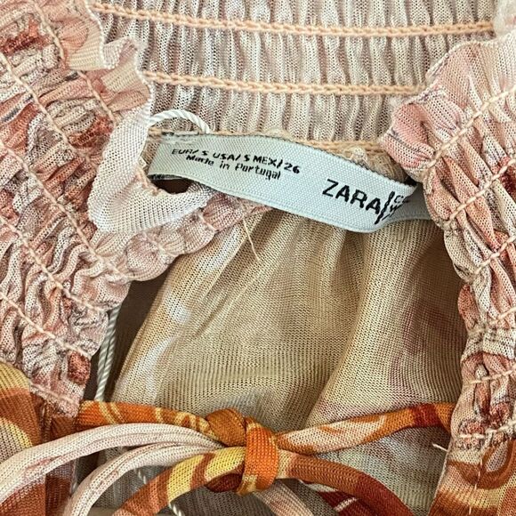 ZARA - Oversized Patchwork Kaftan Boho Dress Hippie Boho Midi - size S NWOT - Picture 6 of 10